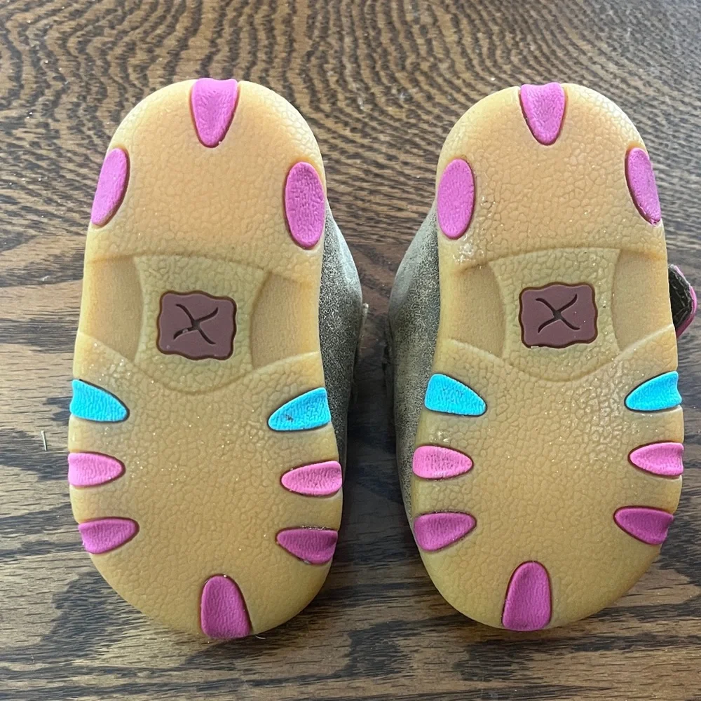 Twisted X Kids Moccasins Brown, Pink, White